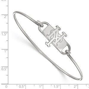 New York Mets Sterling Silver Small Center Wire Bangle Bracelet  NEW